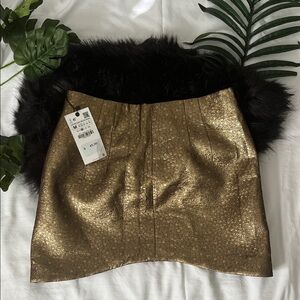 Zara Shimmering Gold Mini Skirt